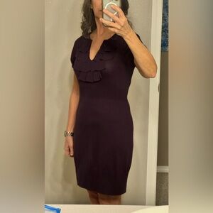 👗Ann Taylor Loft lightweight plum sweater dress